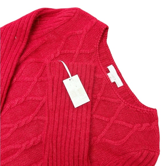 Lucy and Laurel Lamb's Wool Angora Rabbit Sweater Scarlet Red Women's Size M NWT - Picture 2 of 5